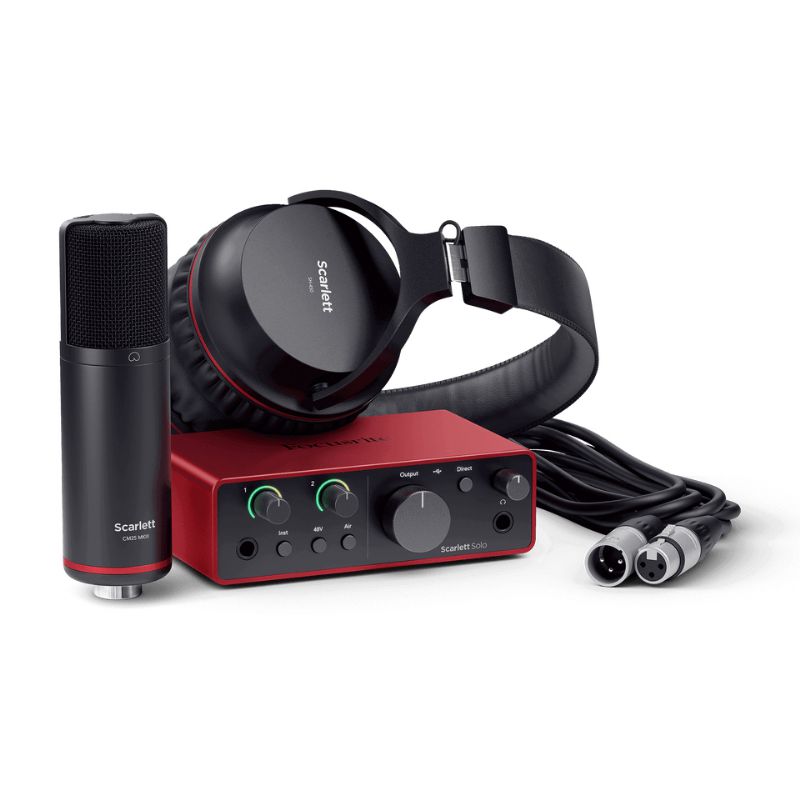 Focusrite Scarlett Solo Studio 4th Gen 2-in / 2-out USB Audio Interface Recording Bundle W/ Condenser Microphone And Headphone