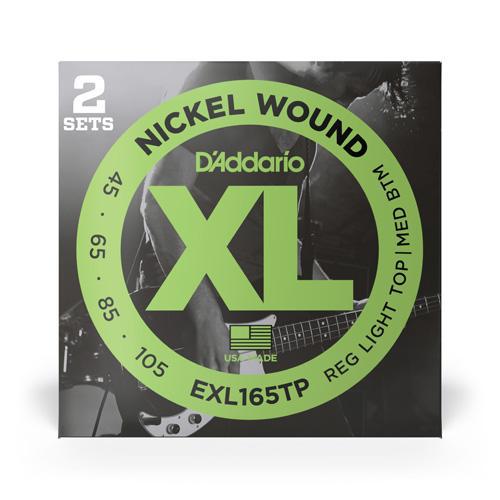 D'Addario EXL165TP Nickel Wound 45-105 Bass Guitar Strings, Long