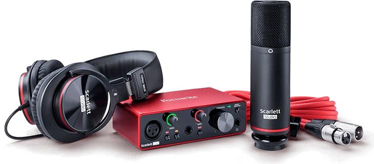 Focusrite 2-in / 2-out USB Audio Interface Recording Bundle W/ Condenser Microphone And Headphone