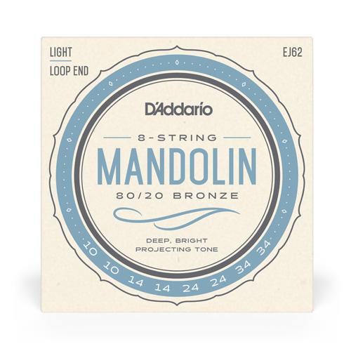 D'Addario EJ62 80/20 Bronze Mandolin Strings, Light