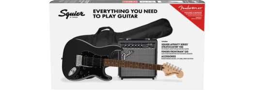 PREVIOUSLY RENTED Squier Affinity Series Stratocaster HSS Pack, Laurel Fingerboard, Charcoal Frost Metallic