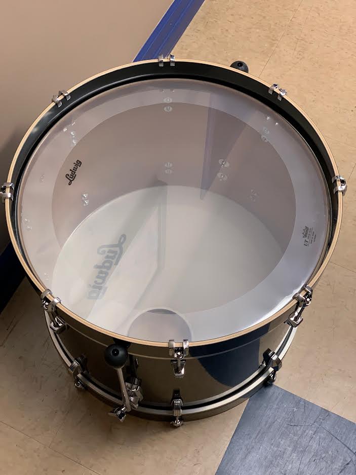 DEMO Ludwig Neusonic Downbeat shell pack w/extra 10" Tom and 2x Ludwig Tom holders - Black Cortex