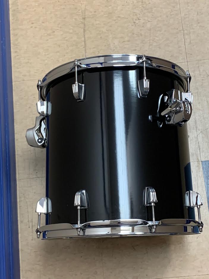 DEMO Ludwig Neusonic Downbeat shell pack w/extra 10" Tom and 2x Ludwig Tom holders - Black Cortex