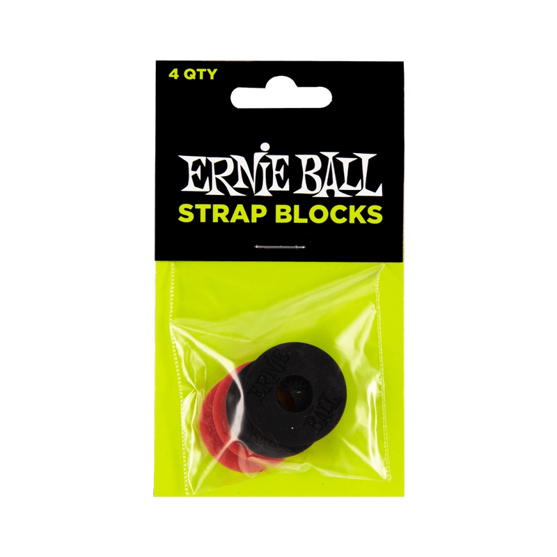 Ernie Ball Strap Blocks - 4 Pack - Black/Red