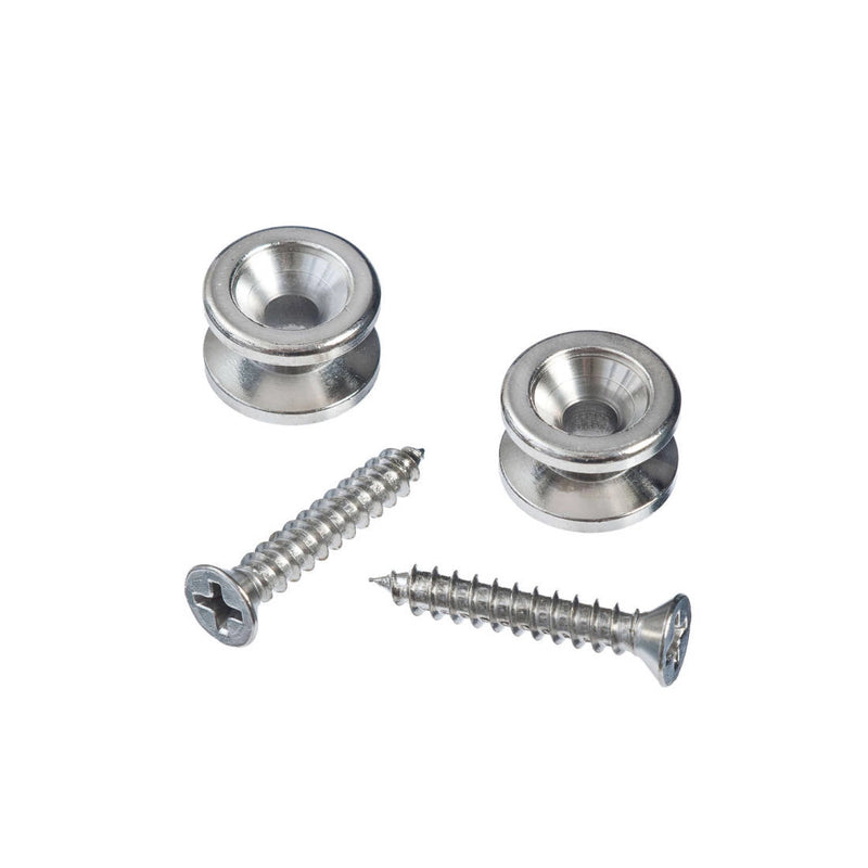 Planet Waves Solid Brass Strap Pins - Chrome (Set of 2)