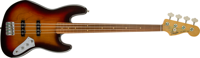 Fender Jaco Pastorius Jazz Bass, Fretless, Pau Ferro Fretboard, 3-Color Sunburst