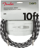 Fender Professional Series Instrument Cables, 10', Winter Camo