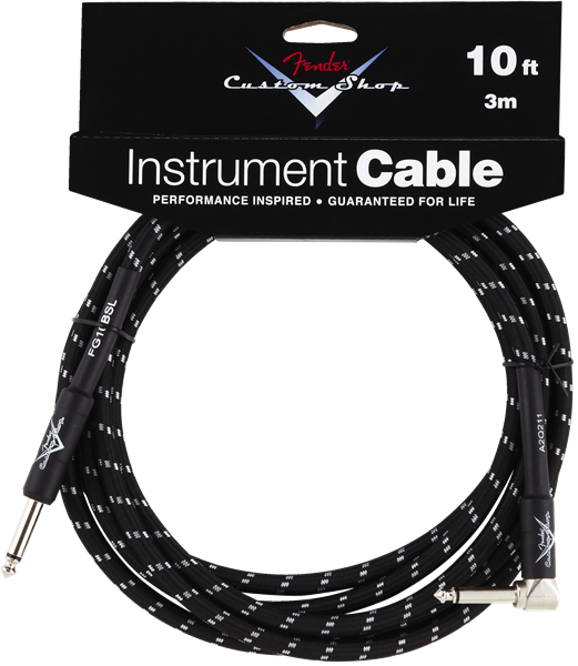 Fender Custom Shop 10" Instrument Cable, Straight to Right Angle