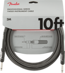 Fender Professional Series Instrument Cables, 10', Gray Tweed