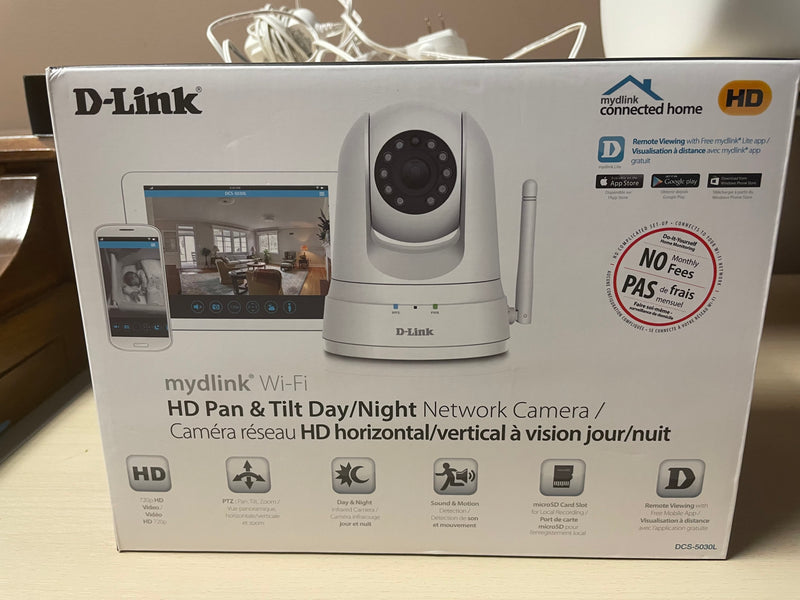 Used D-Link DCS-5030L HD Pan & Tilt Wi-Fi Camera (sold individually)