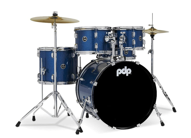 PEACE 5-Piece Complete Drum Set w/ Cymbals and Seat - Arctic Blue