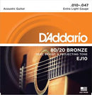 D'Addario EJ10 80/20 Bronze Extra Light Acoustic Guitar Strings