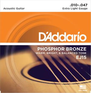 D'Addario EJ15 Phosphor Bronze Extra Light Acoustic Strings