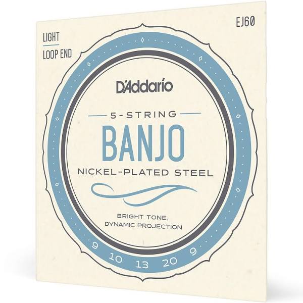 D'Addario EJ60 5-String Nickel Light Banjo Strings 9-20
